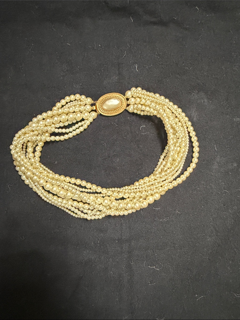 Carolee Ivory Multi-Strand Faux Pearl Necklace with Gold-Tone Clasp - Picture 8 of 11